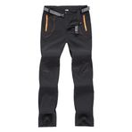 IFIKK Softshell Siyah İnce Fermuarlı Açık Kayak Yürüyüş Su Geçirmez Erkek Pantolon
