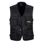 IFIKK Softshell Siyah Kolsuz Çok Cepli Erkek Ceket