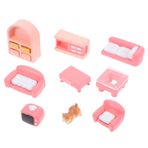 ifundom 1 Set Dollhouse Mobilya Aksesuarları Minyatür Oturma Odası Set Çekim Son Masa Tiny Yavru Kedi Kanepe Tv Dolabı Sehpa Oyuncak Şömine Için
