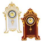 ifundom 2 Adet Mini Oyuncak Ev Saati Minyatür Roma Saati Bebek Evi Guguklu Saat Mini Roma Saati Sahne Mini Ev Sarkaçlı Saat Viktorya Dönemi Bebek Evi Bebek Evi Saati Klasik Modeli Reçine