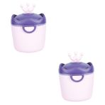 ifundom 2 Adet Süt Tozu Kutusu Bebek Aperatif Saklama Kabı Formül Depolama Toz Ayrı Kutular Bebek Maması Dağıtıcı Süt Tozu Dağıtıcı Bebek Tutacağı Formül Kabı Pp Mor Taç Formül Süt Seyahat