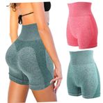 ifundom 2 Çift yoga spor şortları kadınlar için yoga kıyafetleri kadınlar için spor kıyafetleri moda kadın şortu spor salonu şortu kadın spandex şort kadın Spor Dalları 2 paket tayt Pamuk