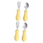 ifundom 2 Takım eğitim yemek kaşığı bebek eğitim sofra kendi kendini besleyen çatal bıçak takımı mutfak gereçleri mutfak ürünleri yürümeye başlayan çocuk besleme çatalı bebek eğitim kaşığı