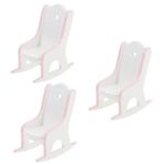 ifundom 3 Parça Çocuk Sallanan Sandalye Salıncaklı Koltuk Sallanan Sandalyeler Mobilya Sandalye Dekoru Mini Malzemeleri Mini Sallanan Sandalye Küçük Sandalye Pembe Ahşap Çocuk Odası