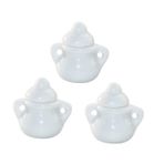 ifundom 3 Parça Dollhouse Şekerlik Kedi Maması Mini Oyuncak Mutfak Oyuncak Minyatür Set Üstü Ocak Çocuklar Çocuk Oyuncağı Mini Mobilya Ob11 Beyaz Süslemeler Seramik Oyuncak Bebek