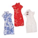 ifundom 3 Parça Oyuncak Bebek Giysileri Çin Geleneksel Hanfu Bebek Etek Bebek Gelinlik Prenses Bebek Elbise Bebek Geleneksel Kıyafetler Bebek Evi Kız Bebek Bez Cheongsam Elbise Takımı