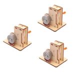 ifundom 3 Takım Eğitim Bilimi Oyuncakları Çocuk oyuncakları ahşap buluş mini jeneratör motoru DIY el jeneratörü çocuk hediye bilim deney oyuncakları eğitici oyuncaklar bulmaca dinamo
