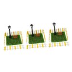 ifundom 6 Takım Mini Çim Sokak Lambası Ahşap Peri Bahçeleri Çit Simülasyon Parkı Playset Bebek Evi Kaynağı Çit Süslemeleri Bebek Evi Park Bankı Ev Park Sandalyesi Minyatür Ahşap