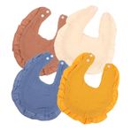 ifundom Bebek Muslin Önlükler Salya Yaka 4lü Paket Unisex Yenidoğan Bebek Önlüğü Erkek Kız Emici Bandana Dantelli Emme Havlusu