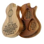 ifundom Gitar Penası Saklama Kutusu 4 Parçalı Set Doğal Ahşap Pena Kutusu Kompakt Ve Taşınabilir Saklama Tutucu