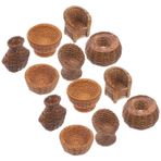ifundom Minyatür Bebek Evi Dekorasyon 12 Mini Dokuma Sepet Sandalye Balıkçılık Aksesuarları Vintage Süslemeleri DIY Bahçe Bonsai Teraryum Süsler Sahne Modeli