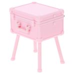 ifundom Minyatür Bebek Evi Mini Ruj Kutusu Dresser Süs Makyaj Masası Küçük Makyaj Aksesuarı Mini Mobilya Mini Kozmetik Tuvalet Masası Sahne Prop Pembe