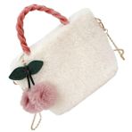 ifundom Peluş Kiraz Çantası Kürk Tote Çanta Bulanık Kadın Çantası Kadınlar Için Crossbody Telefon Cüzdanları Tüylü Tote Çanta Bulanık Tote Çanta Tümü Bayanlar Kabarık Beyaz Pelüş Çanta