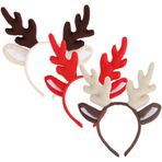 ifundom Saç Aksesuarları Noel Geyiği Kafa Bandı 3 Adet Peluş Geyiği Boynuzları Saç Bantları Geyik Parti Şapkaları Headdress Noel Partisi Iyilik Malzemeleri Çocuklar Yetişkinler Için
