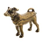 ifundom Vintage Pirinç Köpek Biblo Kutusu Mücevher Kutusu Yüzükler Küpeler Madeni Paralar Ev Dekoru Için Sevimli Köpek Heykelciği Retro Hazine Sandığı Dekoratif Saklama Kutusu Hayvan