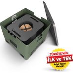 İfyıl Vera Pelet Yakıtlı Dumansız Sağlıklı Döküm Izgaralı Mangal & Barbekü (2 kg Pelet Içerisinde) - Yeşil