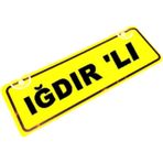 IGDIR 'LI Yazılı Sarı Dekor Plaka Sök Tak Pratik yeni nesil