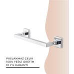Igk Yapı - Çelik Banyo Kumru Kare Boru Uzun Havluluk 30CM (KU10-019)
