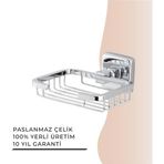 Igk Yapı - Çelik Banyo Kumru Montajlı Tel Sabunluk Kare (KU10-016)