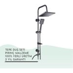Igk Yapı - Tema Rain Tetra Mat Siyah Sürgülü Duş Seti (53243-2M)