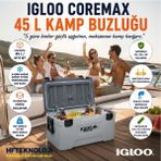 Igloo ;yolda, Piknikte, Kampta, Siz Nerede Isterseniz Yanınızda -Coremax 45 Lt Kamp Buzluğu - Gri - Siyah