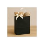iğne izi 1.Kalite 22x6 Cm (12Adet) Siyah Renkli Kraft Kagıt Çanta,Hediye Poşeti, Hediye Paketi, Kraft Çanta
