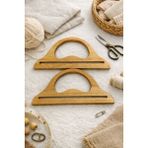İğne İzi Ahşap Çanta Kulpu 25X12 cm – Örgü, Makrome ve El Yapımı Çanta Sapı