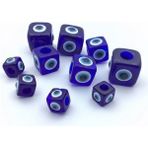 İğne İzi Küp Nazar Boncuğu 12X12 mm (25 Adet ) Lacivert Nazar Boncuğu