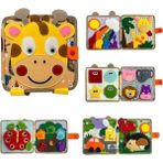 İğne İzi Montessori Keçe Eğitim Çantası - Günlük Rutinleri Öğreten Keçe Kitap - Hayvan Temalı Keçe Aktivite Kitabı – Çocuklar İçin Eğitici Kitap - Çocuk Eğitim Oyuncağı