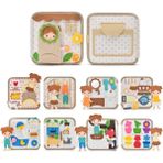 İğne İzi Montessori Keçe Eğitim Çantası - Günlük Rutinleri Öğreten Keçe Kitap - Keçe Aktivite Kitabı – Çocuklar İçin Eğitici Kitap - Çocuk Eğitim Oyuncağı