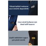 İğneli Ve Klipsli İsimlik Altın Sarı 3 Adet Yaka İsimliği Personel Yaka Kartı Şirket İsimliği 68X33cm İşyeri Büro Ofis