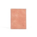 Ignis Craft Minimalist Trifold Küçük Deri Kartlık - İnce RFID Korumalı Premium Hakiki Deri Erkek Cüzdan (Apex Coral)