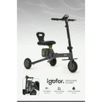 Igofor 3 Tekerlekli Katlanabilir Elektrikli Oturulabilir Scooter – Hafif, Taşınabilir, Uzun Menzilli - Gri