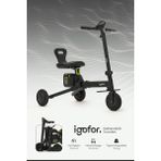 Igofor 3 Tekerlekli Katlanabilir Elektrikli Oturulabilir Scooter – Hafif, Taşınabilir, Uzun Menzilli - Siyah