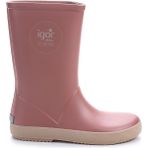 Igor Kız Çocuk Su Geçirmez Yağmur Çizmesi PVC Slip-On Düz Topuk W10292 - Gül Kurusu - Bej