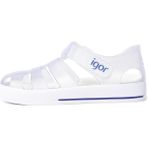 Igor S10171 Star Beyaz Çocuk Sandalet PVC Malzeme ile Düz Topuklu Erkek Çocuk Cırt Cırtlı