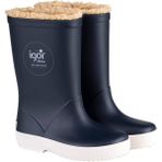 Igor Splash Nautico Çocuk Kürklü Lacivert Yağmur Çizmesi W10207-003 V5