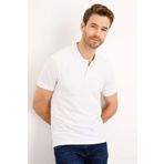 İgs Erkek Beyaz Modernfit / Dar Kalıp Polo Yaka Tişört