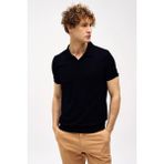 İGS Erkek Siyah Slim Fit Dar Kalıp Polo Yaka Düz Kısa Kollu Triko Tişört - 2XL