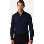 İGS Lacivert Regular Fit Geniş Kalıp Klasik Yaka Düz Uzun Kollu Cepsiz %100 Pamuk Non Iron Ütü Istemeyen Gömlek - 2XL