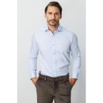 İGS Mavi Slim Fit Dar Kalıp Klasik Yaka Düz Uzun Kollu Cepsiz %100 Pamuk Non Iron Ütü Istemeyen Gömlek - 3XL