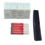 İha Kalem Kan Taşı 6 Adet,100 Adet Tıraş Bıçağı (5X20),Punto Pnt4 Siyah 19Cm Tarak Set