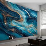IHFMPFKJ Duvar Kağıdı Duvar Kağıdı, 3D Panoramik, 300 x 210 cm (Genişlik x Yükseklik), Mermer Çizgili Duvar Afişi ve Özet Girdap, 3D Etkisi, Duvar Kağıdı Cam Göbeği, Dekorasyon p
