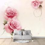 IHFMPFKJ Duvar Kağıdı Fotoğraf Duvar Kağıdı 250 x 175 cm 3D Efektli Duvar Resimleri Duvar Kağıdı Vintage Güller Poster Duvar Kağıdı Yatak Odası Oturma Odası ve Çocuk Odası için Dekorasyon Sanatsal