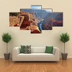 IHFMPFKJ Duvar Kağıdı Kanvas Tablo Sunrise Cliff Canyon 5 Parça Duvar Sanatı Boyama Modüler Duvar Kağıtları Poster Baskı Oturma Odası Yatak Odası Yemek Odası Ofis Çocuk Odası Duvar Resmi Ev Dekoru M