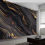 IHFMPFKJ Özel 3D Panoramik Duvar Kağıdı, 200 x 140 cm (G x Y), Duvar Posteri, 3D Efekt, Lüks Mermer Girdap Deseni, Koyu Fotoğraf Duvar Kağıdı - Yatak Odası, Oturma Odası, Coulo Dekorasyonu