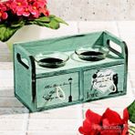 İhouse Dekoratif Ahşap 2 li 19x10x9 cm Mumluk
