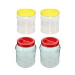 İhtiyaç Limanı Plastik Kavanoz Pet Bidon Saklama Kabı 2'li Set(2LT 1LT) 2şer Adet