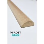 ihtiyacal Dekoratif Boyanabilir Çıta Duvar Çıtası Balıksırtı Çıta Yarım Yuvarlak Ham Çıta 10 Adet 2,5 x 60 Cm