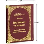 İhvan 50 Adet Isim Baskılı Vav Desenli Yaldızlı Deri Ciltli Hafız Boy Yasin Kitabı Mevlüt Hediyesi 128 Sayfa Kırmızı - Gül Kurusu - 1 Yaş - 16 x 12 cm